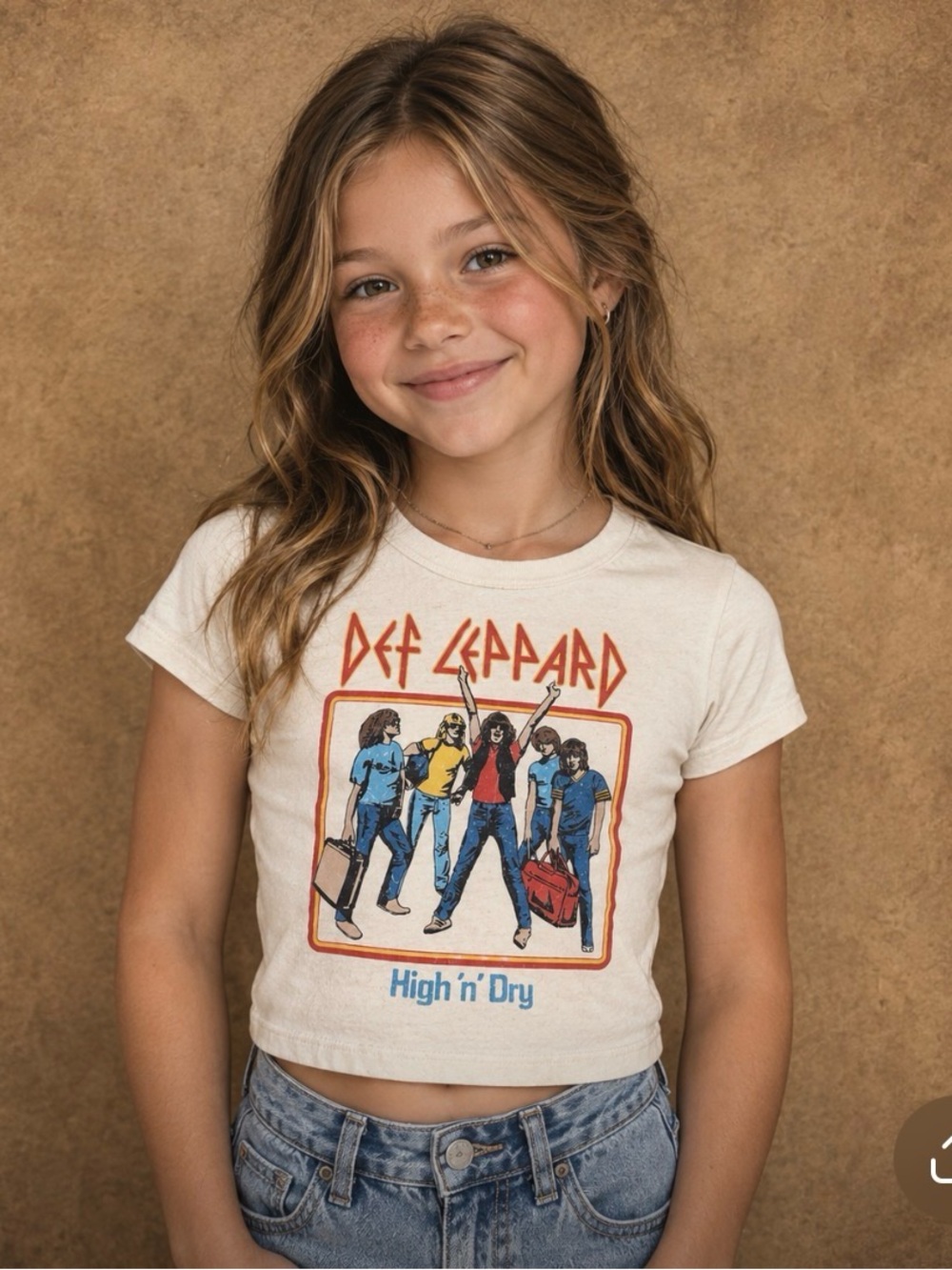 'High n' Dry' Cream Graphic Kids Tee